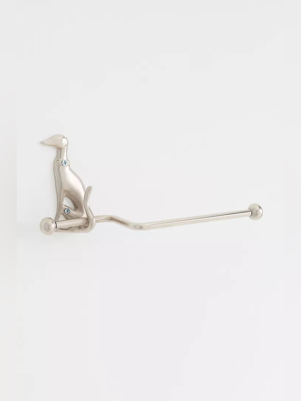 New Anthropologie Home Decor Silver Caine Dog Brass Toilet Paper Holder Hook